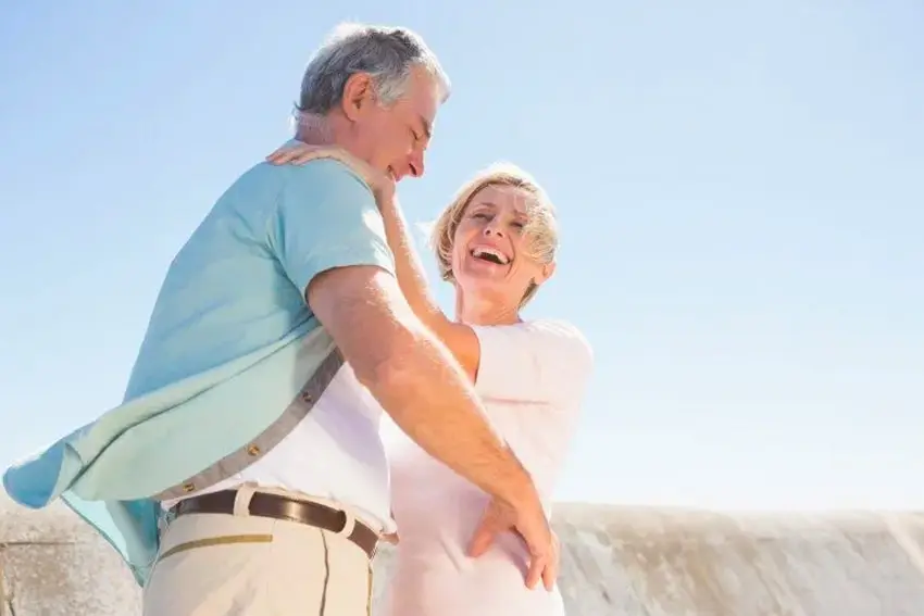 Older couple enjoying the beachside.